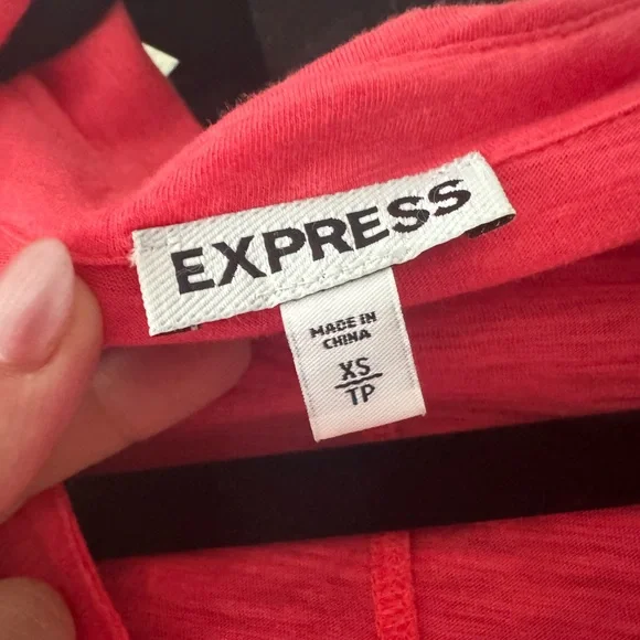 Express bundle of 3 3/4 sleeve button up cotton shirts Black, White, and Pink XS - Picture 6 of 6